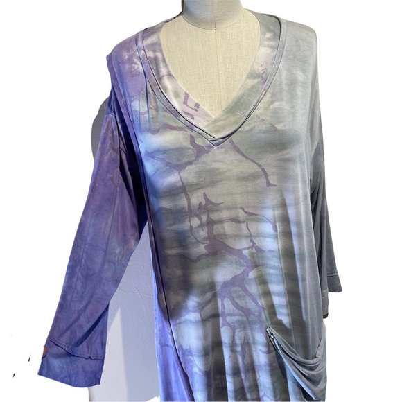 Chic Women's Tunic in Purple and Gray - Picture 2 of 7